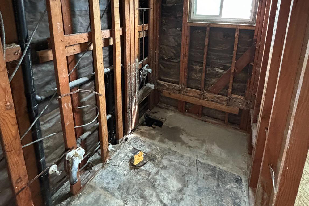 Water damage demolition project